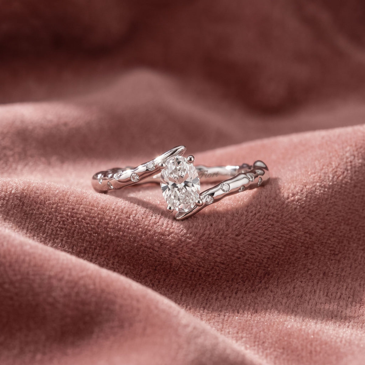 18K Solitaire Oval Diamond Ring — AI cloth, in-house