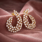 18K Floral Diamond Hoop Earrings — AI cloth, in-house