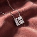 18K Baguette Diamond Pendant — AI cloth, in-house