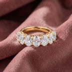 18K Half Eternity Oval Diamond Ring — AI cloth, in-house