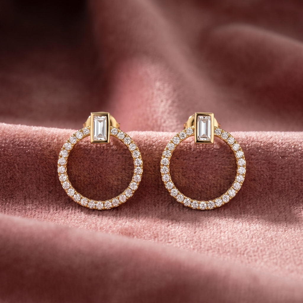 18K Round Diamond Hoop Earrings — AI cloth, in-house
