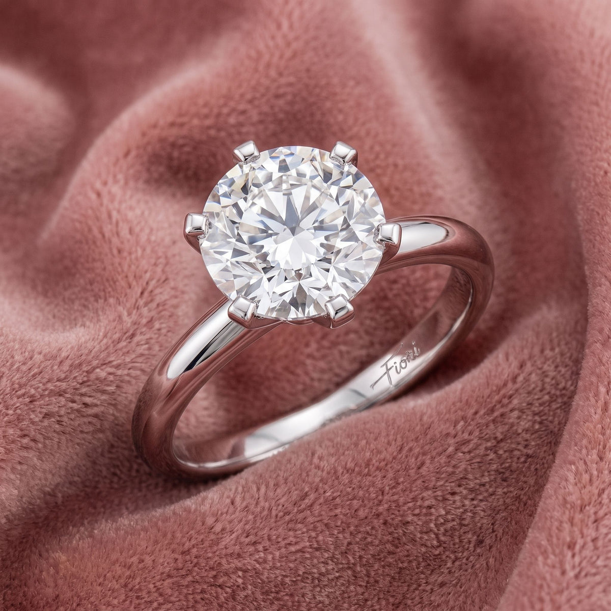 18K Solitaire Round Diamond Ring — AI cloth, in-house