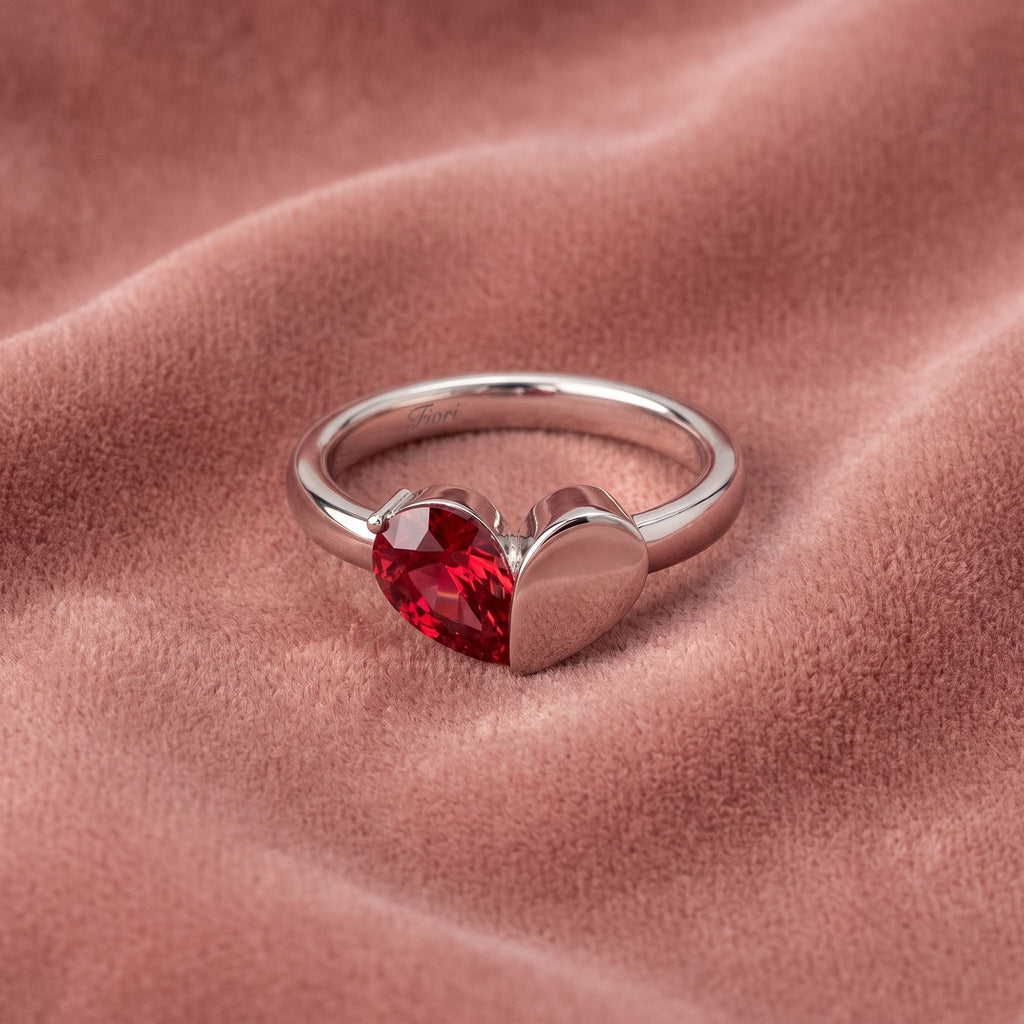 18K Solitaire Heart Diamond Ring — AI cloth, in-house