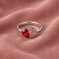 18K Solitaire Heart Diamond Ring — AI cloth, in-house
