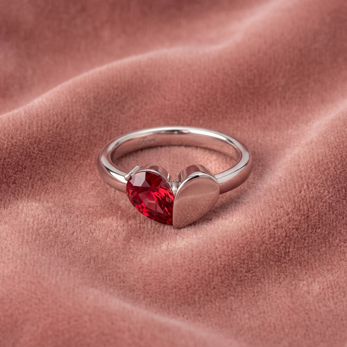 18K Solitaire Heart Diamond Ring — AI cloth, in-house