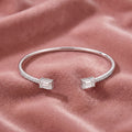 18K Emerald Cut Diamond Bangle — AI cloth, in-house