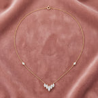 18K Minimalist Charm Diamond Necklace — AI cloth, in-house