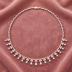 18K Minimalist Diamond Necklace — AI cloth, in-house