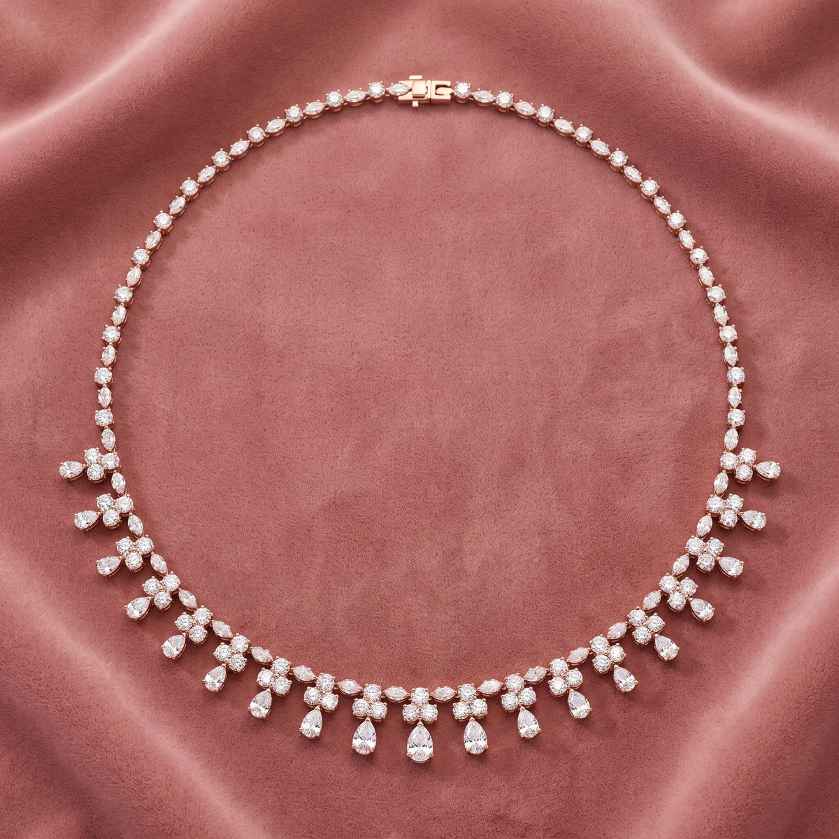 18K Minimalist Diamond Necklace — AI cloth, in-house