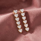 18K Heart Diamond Drop Earrings — AI cloth, in-house