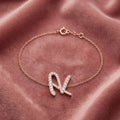 18K Alphabet Diamond Bracelet — AI cloth, in-house