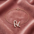 18K Alphabet Diamond Bracelet — AI cloth, in-house