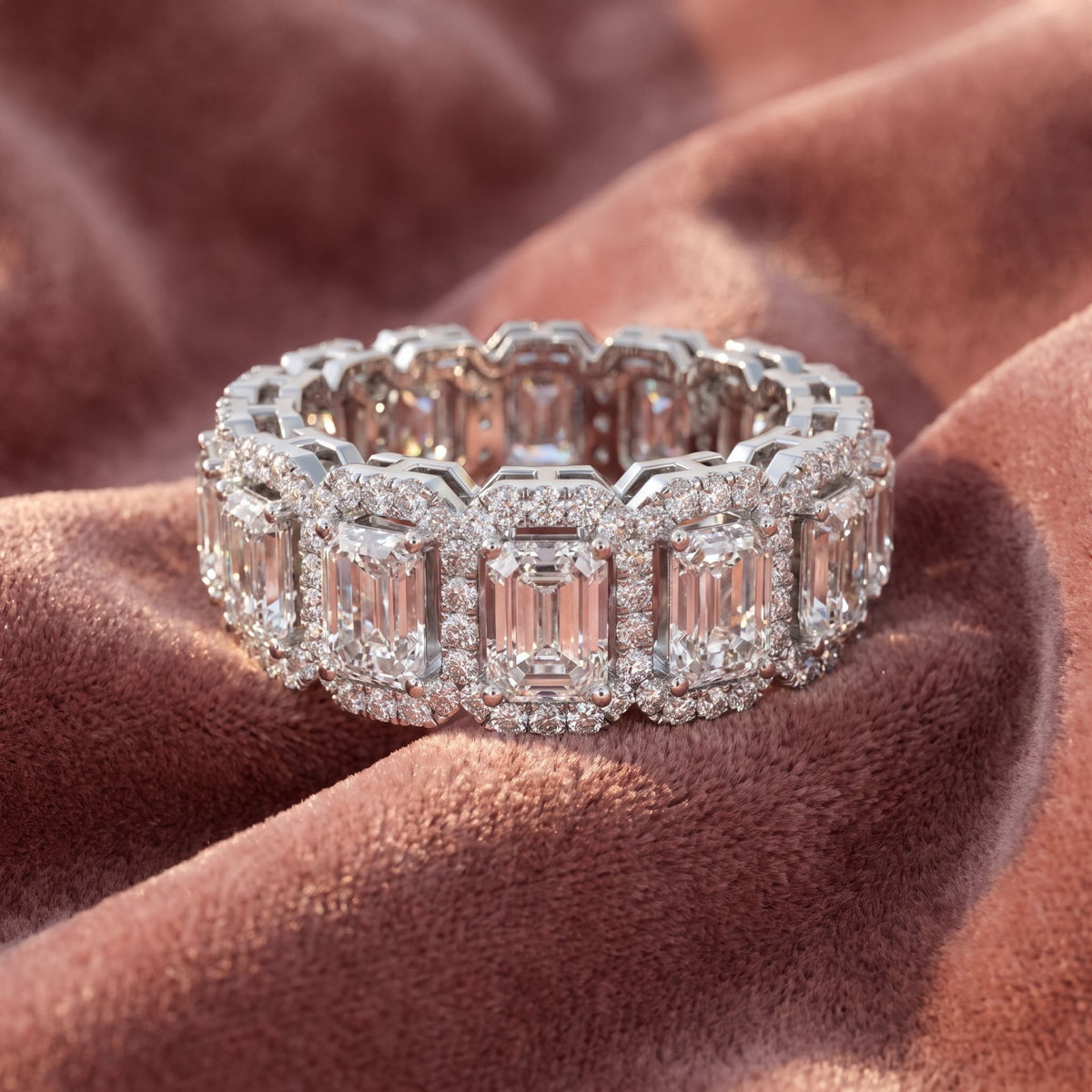 18K Eternity Diamond Ring — AI cloth, in-house