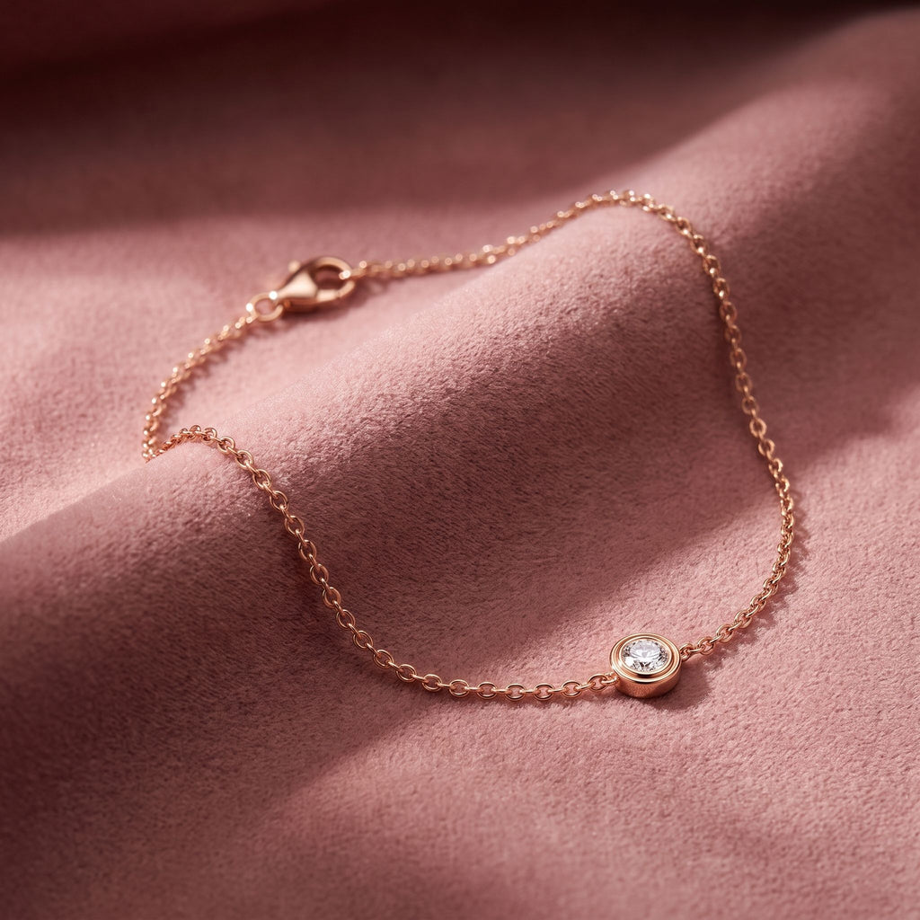 18K Solitaire Diamond Pendant — AI cloth, in-house