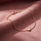 18K Solitaire Diamond Pendant — AI cloth, in-house