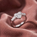 18K Trilogy Heart Diamond Ring — AI cloth, in-house