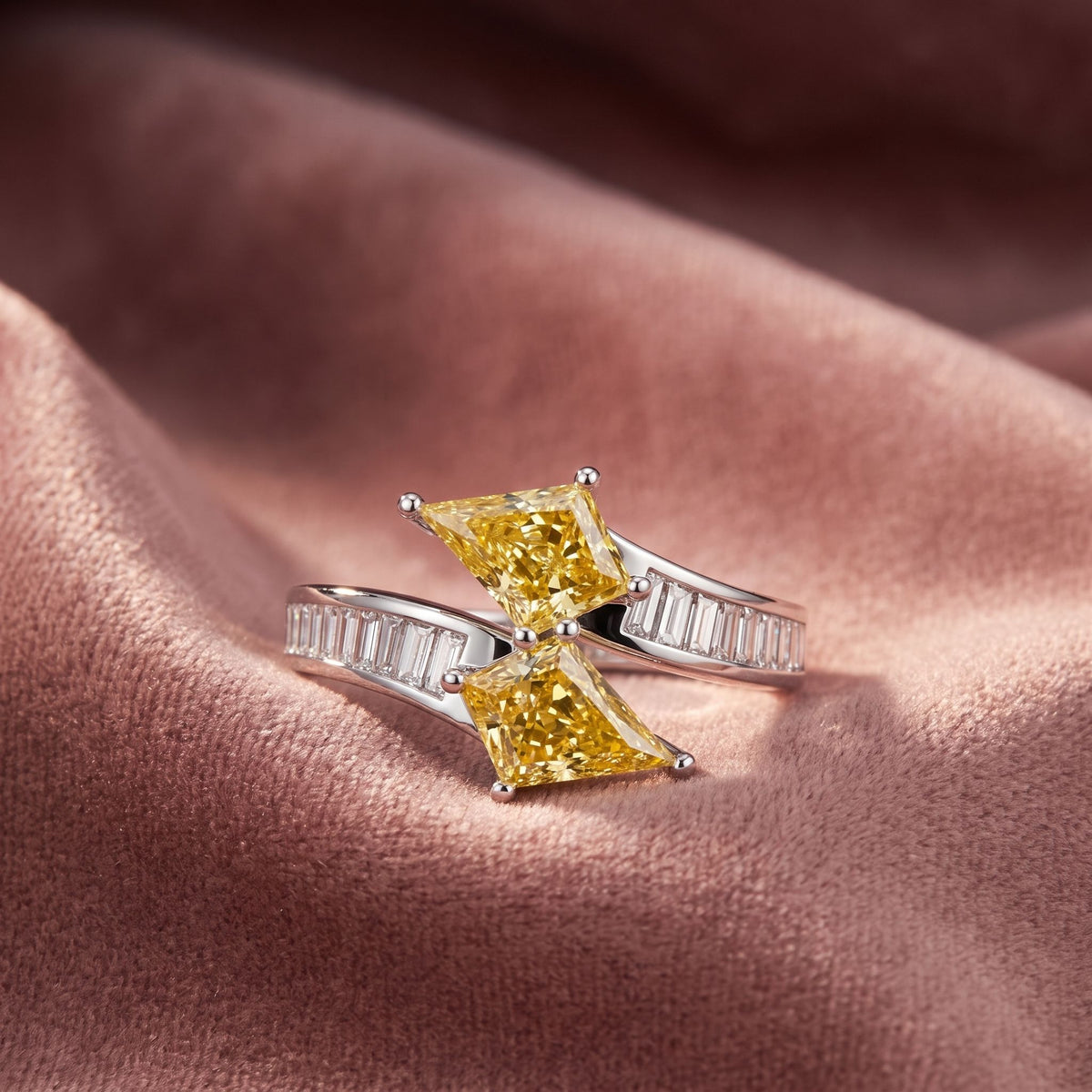 14K Bespoke Kite Diamond Ring — AI cloth, in-house