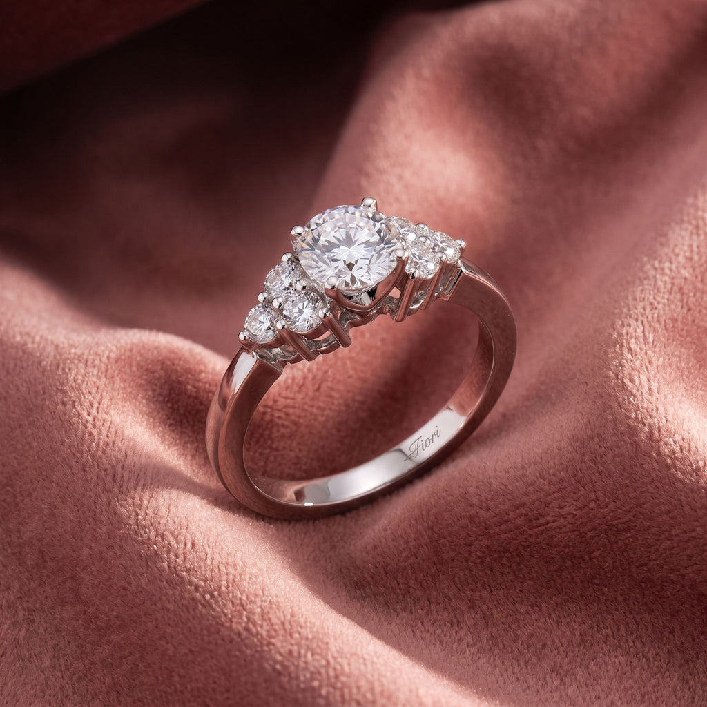 18K Solitaire Round Diamond Engagement Ring — AI cloth, in-house