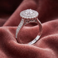 18K Halo Round Diamond Engagement Ring — AI cloth, in-house