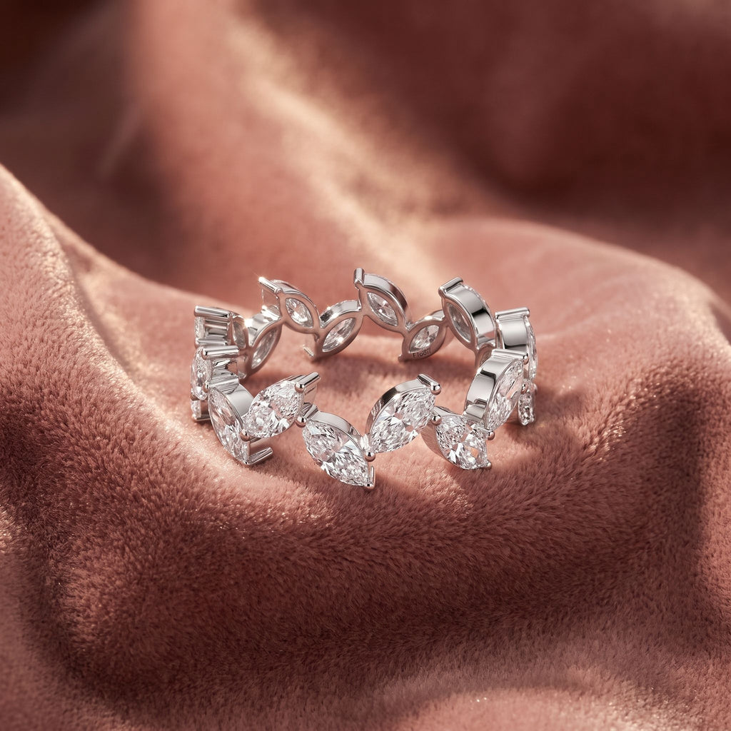 18K Bespoke Marquise Diamond Eternity Ring — AI cloth, in-house