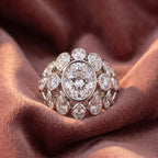 18K Bespoke Oval Diamond Statement Ring — AI cloth, in-house