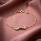 18K Arabic Alphabet Diamond Bracelet — AI cloth, in-house