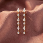 18K Marquise Diamond Drop Earrings — AI cloth, in-house