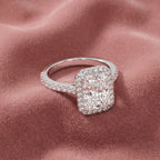18K Halo Emerald Diamond Engagement Ring — AI cloth, in-house