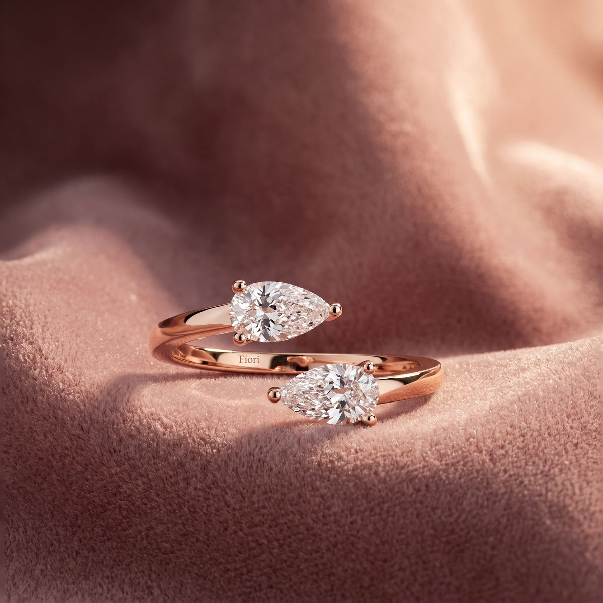 18K Bespoke Pear Diamond Ring — AI cloth, in-house