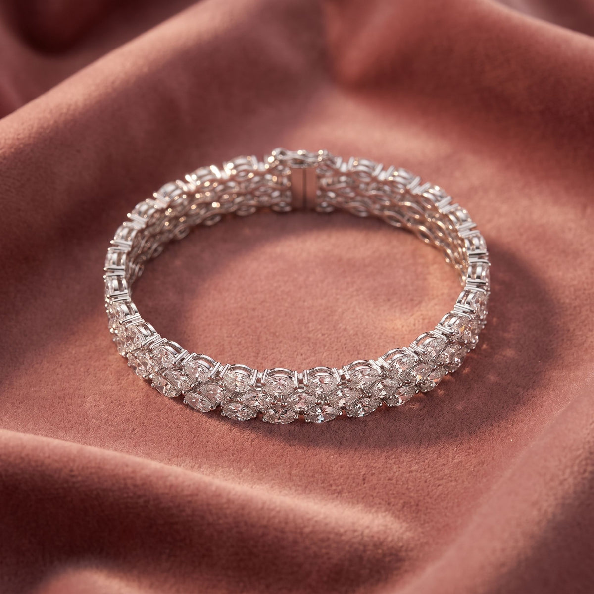 18K Gold Marquise Diamond Bracelet — AI cloth, in-house
