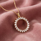 18K Bespoke Baguette Diamond Pendant — AI cloth, in-house