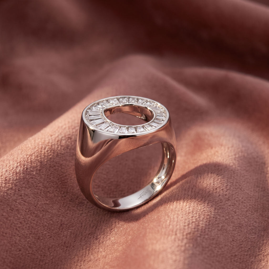 18K Baguette Diamond Ring — AI cloth, in-house