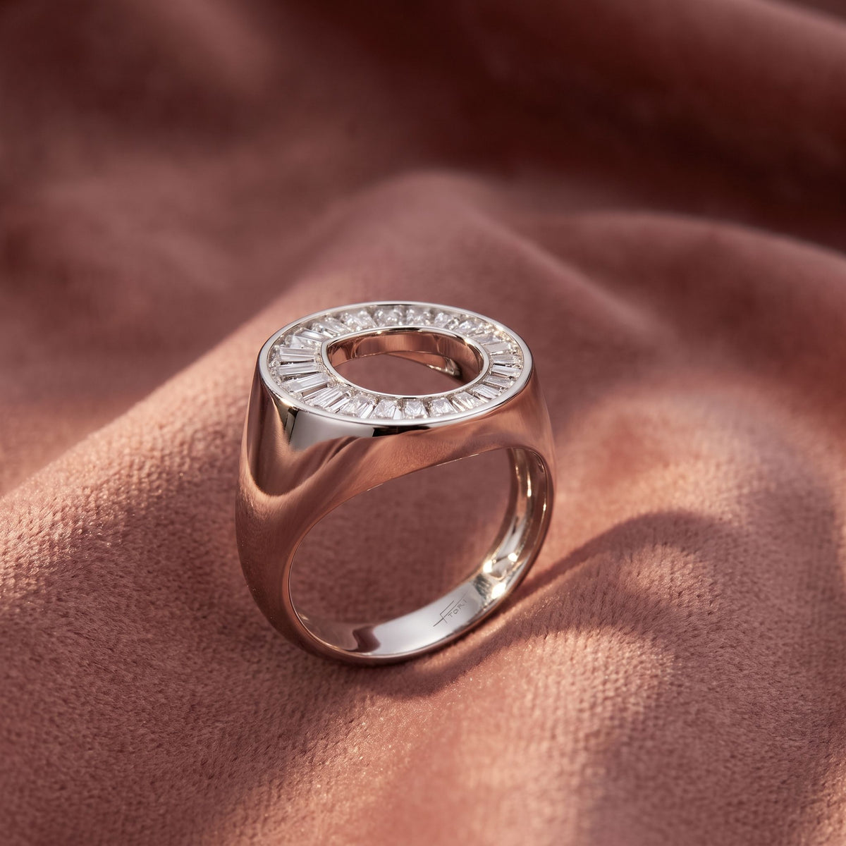18K Baguette Diamond Ring — AI cloth, in-house