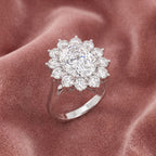 18K Halo Oval Diamond Ring — AI cloth, in-house