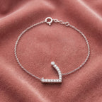 18K Arabic Alphabet Diamond Bracelet — AI cloth, in-house