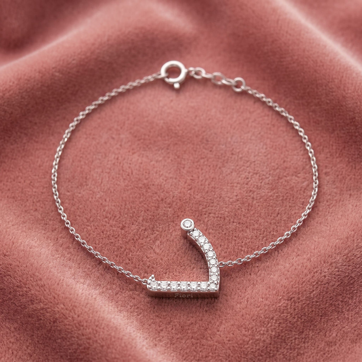 18K Arabic Alphabet Diamond Bracelet — AI cloth, in-house