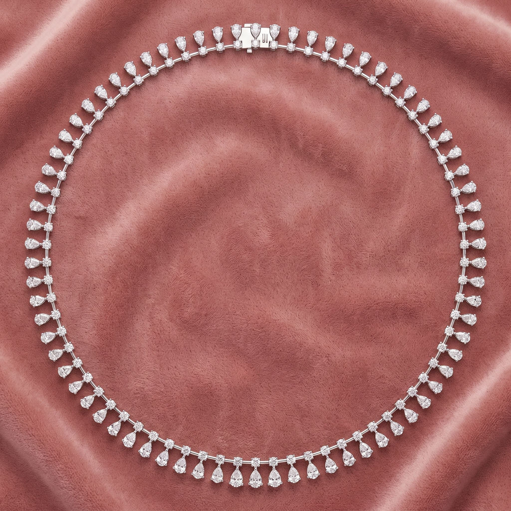 18K Layered Diamond V Collar Necklace — AI cloth, in-house