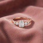 18K Bespoke Emerald Cut Diamond Engagement Ring — AI cloth, in-house