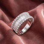 18K Eternity Baguette Diamond Ring — AI cloth, in-house