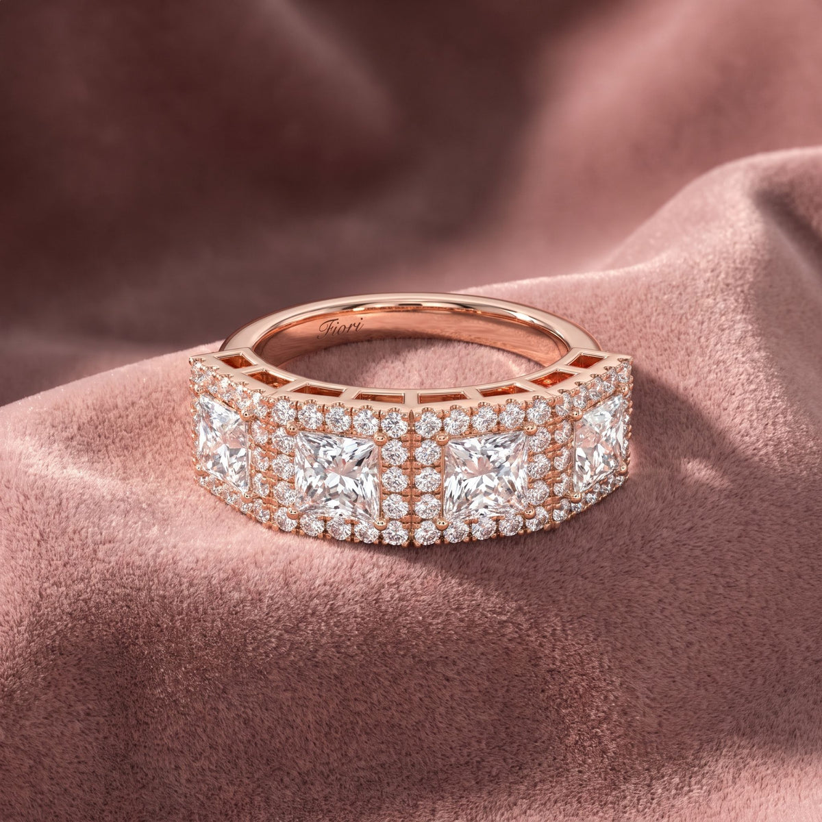 18K Bespoke Pave Diamond Ring — AI cloth, in-house