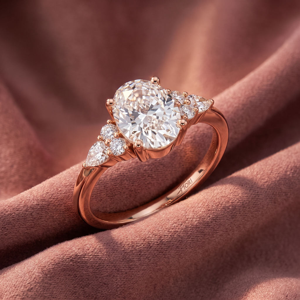 18K Solitaire Oval Diamond Engagement Ring — AI cloth, in-house