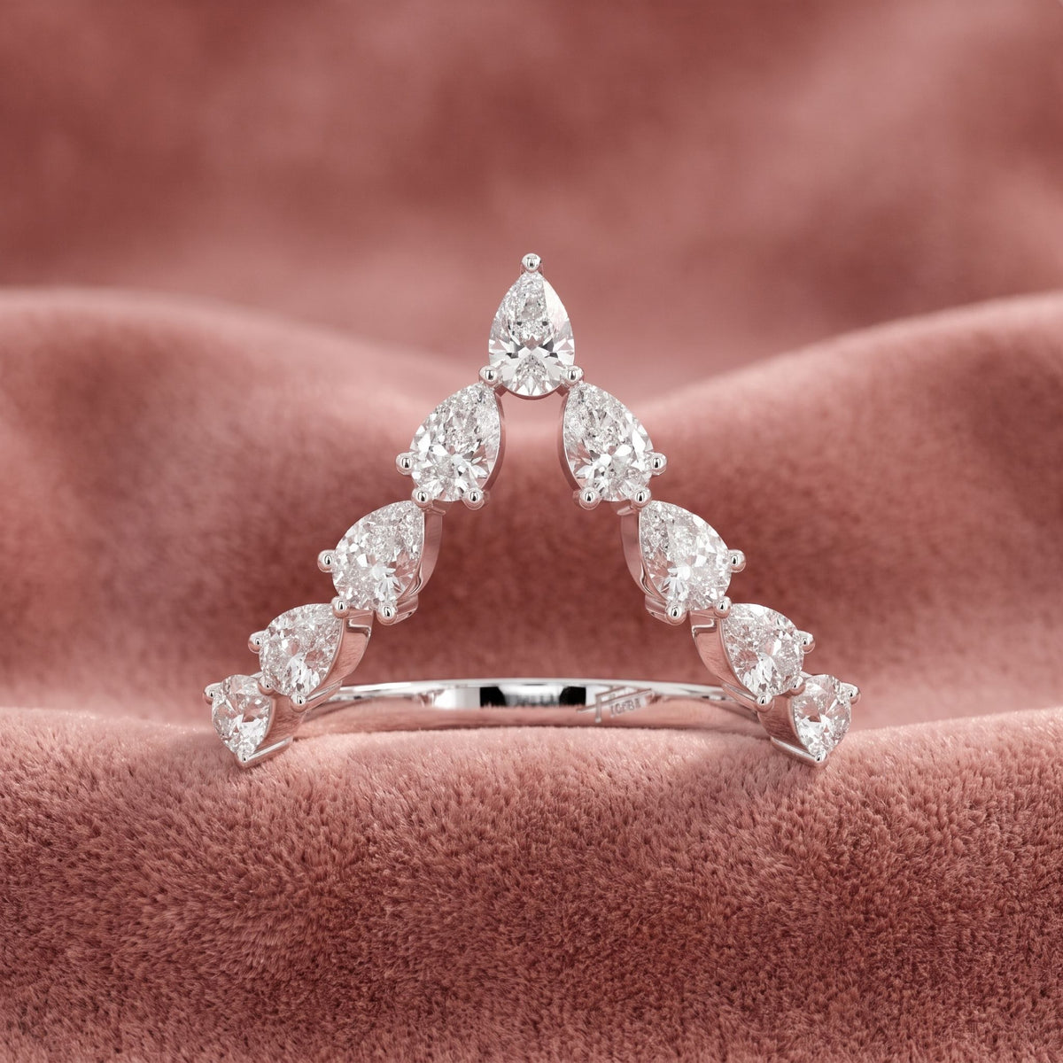 18K Bespoke Pear Diamond Ring — AI cloth, in-house