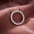 18K Circle Round Diamond Pendant — AI cloth, in-house