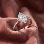 18K Kite Solitaire Diamond Ring — AI cloth, in-house