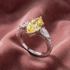 18K Trilogy Marquise Diamond Ring — AI cloth, in-house