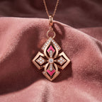 18K Bespoke Round Diamond Pendant — AI cloth, in-house