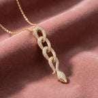 18K Bespoke Snake Diamond Pendant — AI cloth, in-house