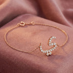 18K Arabic Alphabet Diamond Bracelet — AI cloth, in-house
