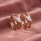 18K Hexagon Diamond Stud Earrings — AI cloth, in-house