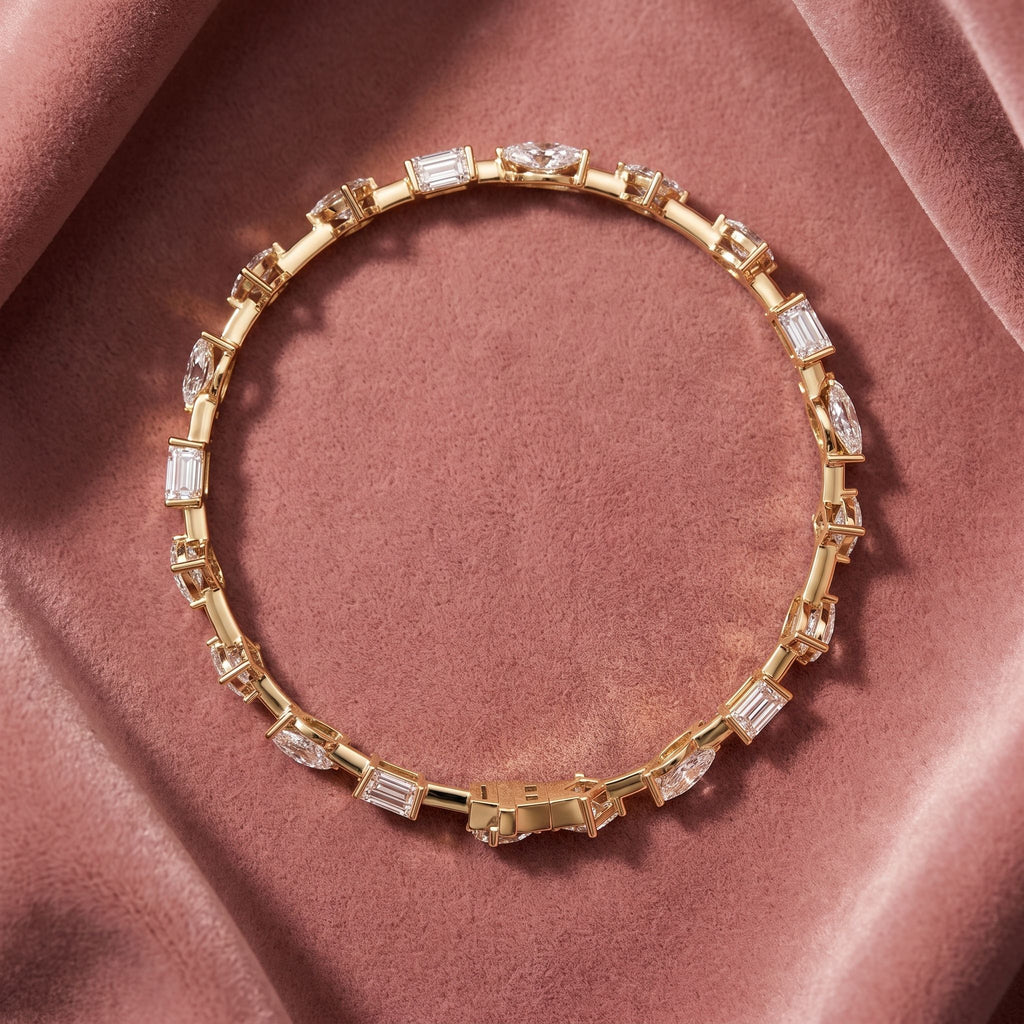 18K Emerald Diamond Bracelet — AI cloth, in-house
